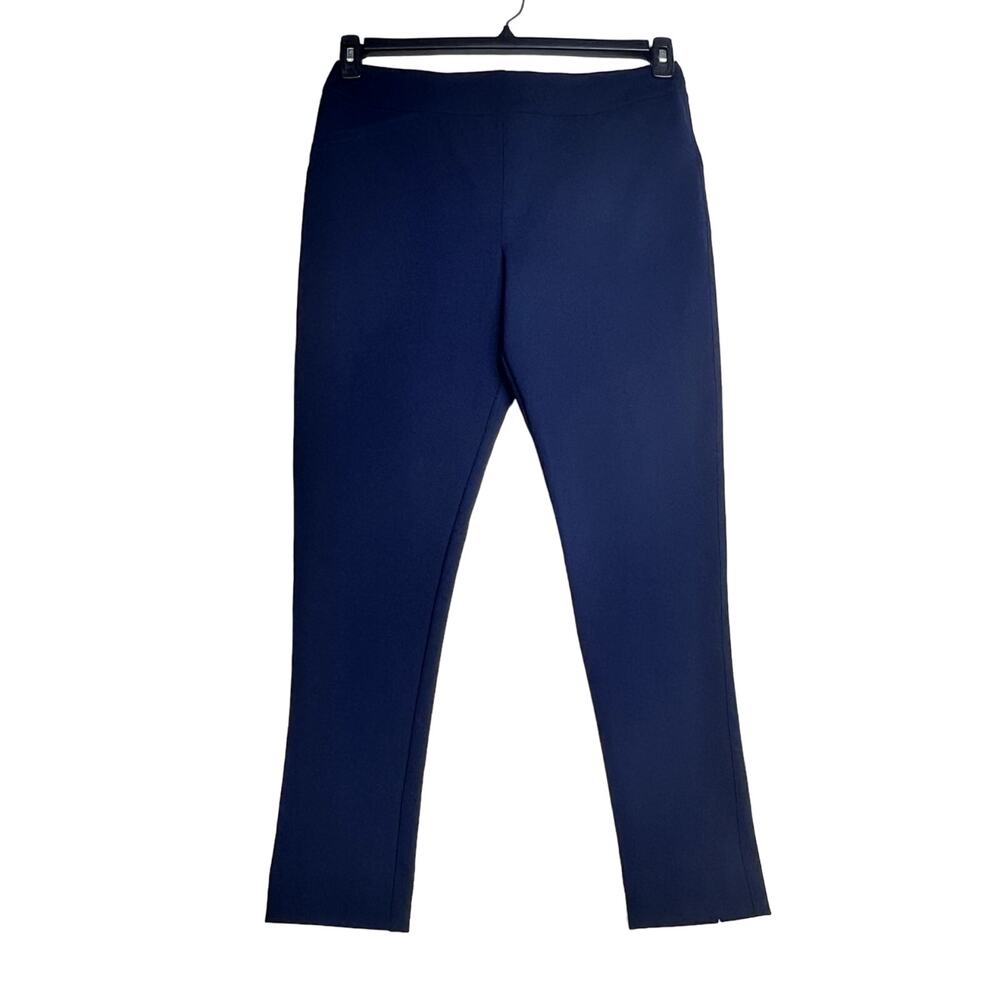 Ali Miles Stretch Knit Skinny Leg Pull On Pants Navy Blue Womens Large
